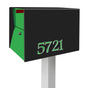 The UpTown Box Locking Package Dropbox in JET BLACK - Modern Post Mounted Mailbox