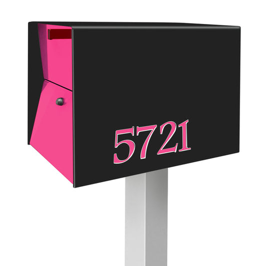 The UpTown Box Locking Package Dropbox in JET BLACK - Modern Post Mounted Mailbox
