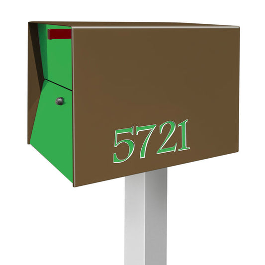 The UpTown Box Locking Package Dropbox in COCONUT - Modern Post Mounted Mailbox