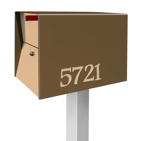 The UpTown Box Locking Package Dropbox in COCONUT - Modern Post Mounted Mailbox