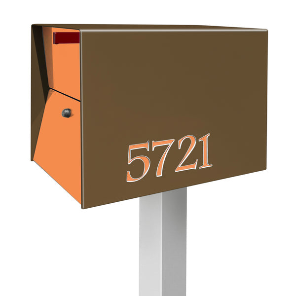 The UpTown Box Locking Package Dropbox in COCONUT - Modern Post Mounted Mailbox
