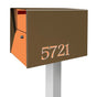 The UpTown Box Locking Package Dropbox in COCONUT - Modern Post Mounted Mailbox
