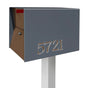 The UpTown Box Locking Package Dropbox DESIGNER GRAY - Modern Post Mounted Mailbox