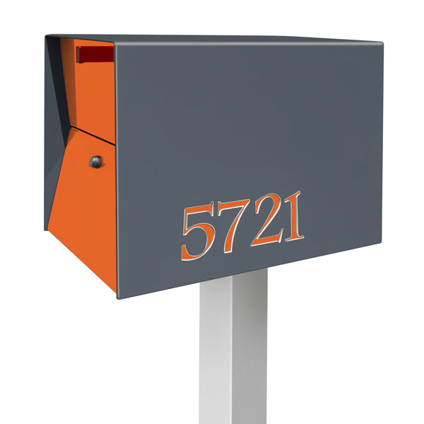 The UpTown Box Locking Package Dropbox DESIGNER GRAY - Modern Post Mounted Mailbox