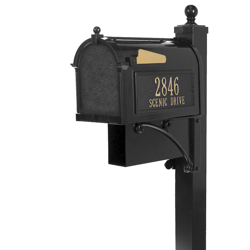 Whitehall Deluxe Westwood Curbside Mailbox Package with Newspaper Holder