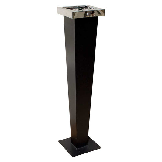 Huron free standing cigarette ash receptacle, black w/chrome