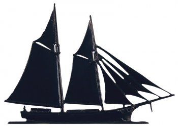 Whitehall 30" Traditional Directions Maritime SCHOONER Weathervane in Black for Roof or Garden