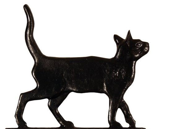 Whitehall 30" Traditional Directions CAT STANDING Weathervane in Black for Roof or Garden