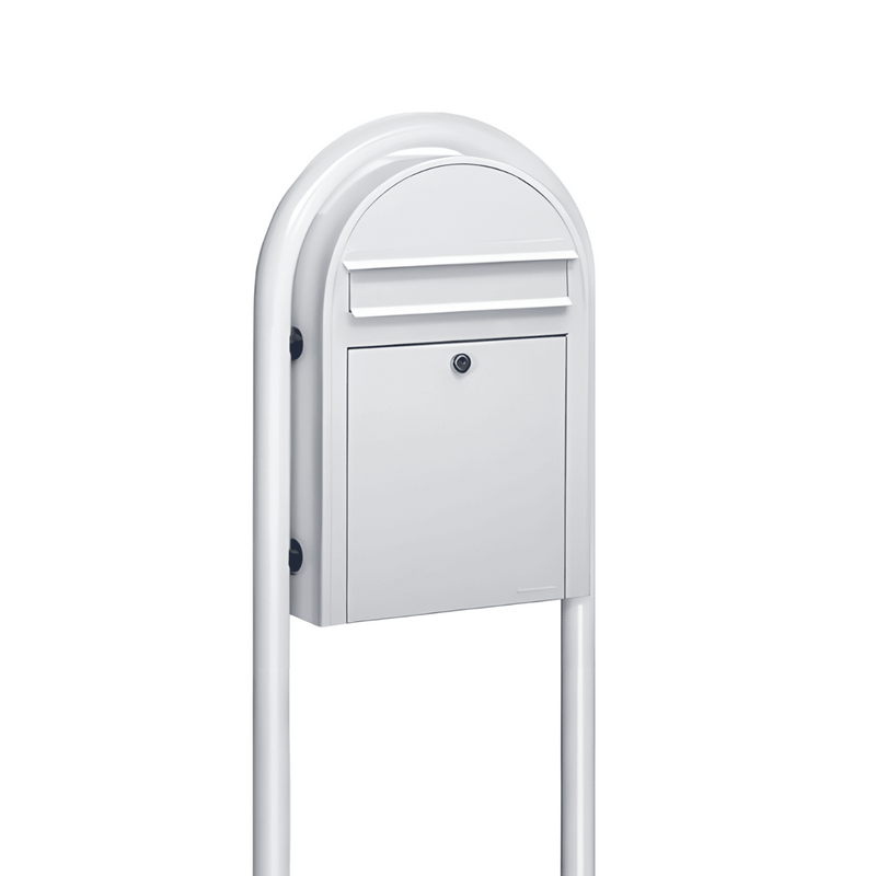 Bobi Classic Slim Front Access Modern Locking Mailbox and Round Post Combo - Multiple Color Options