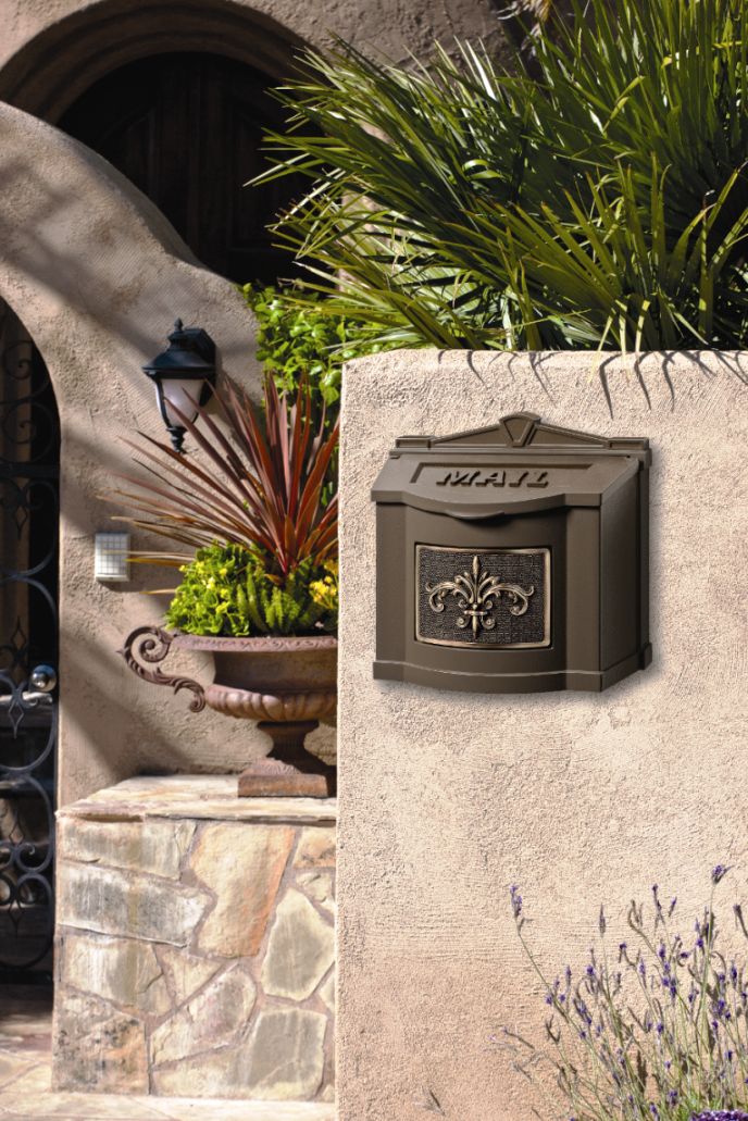 Fleur de Lis Wall Mount Mailbox