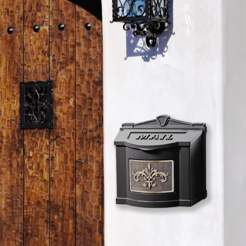 Fleur de Lis Wall Mount Mailbox