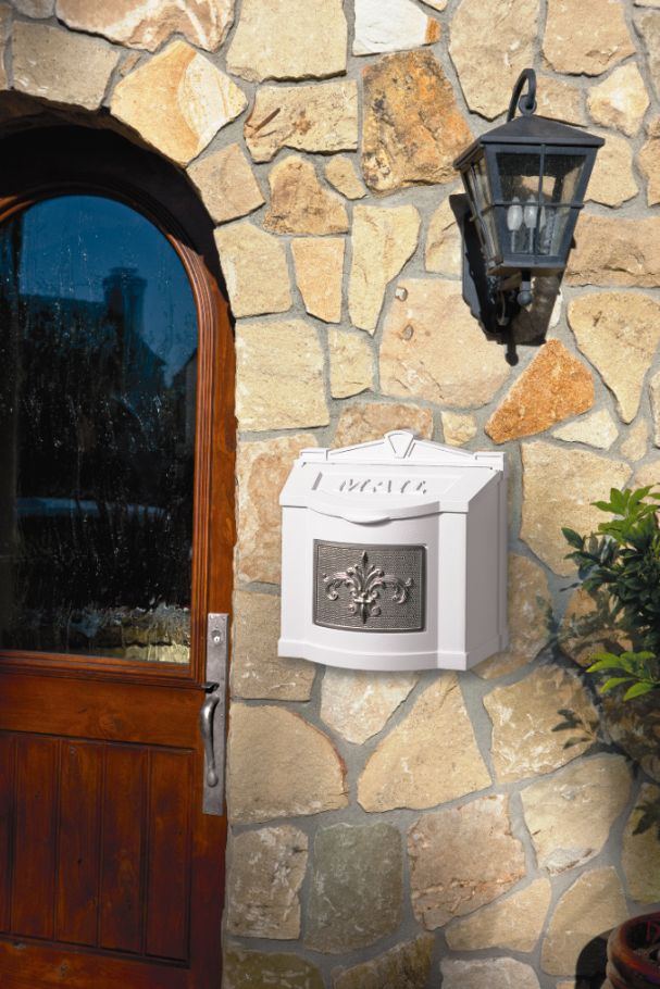 Fleur de Lis Wall Mount Mailbox