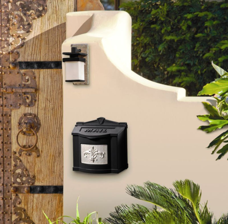 Fleur de Lis Wall Mount Mailbox