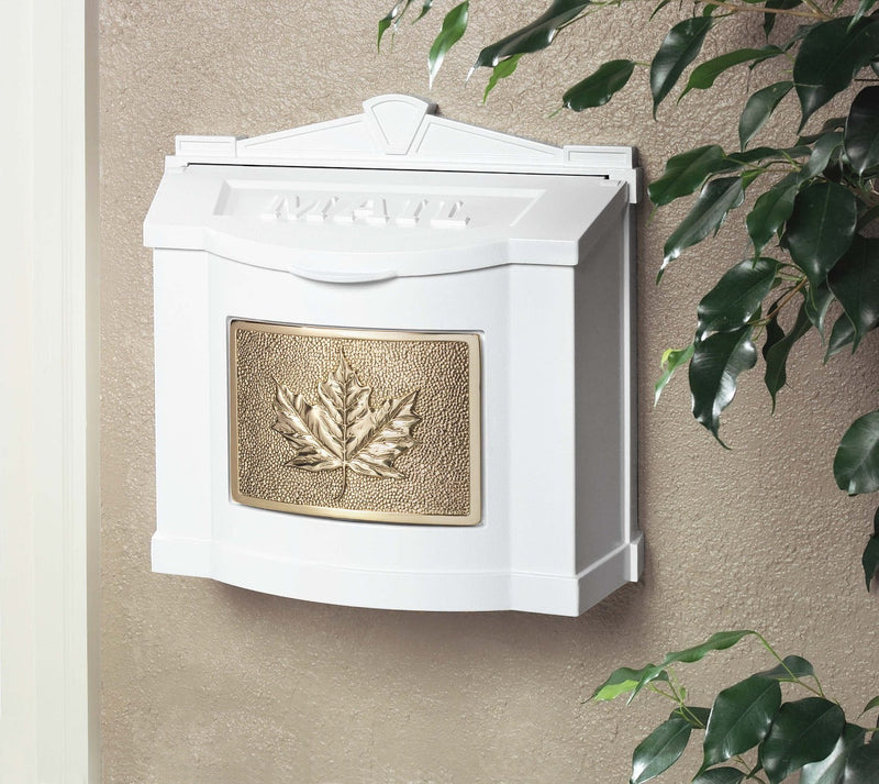 Wall Mount Mailbox with Leaf Emblem