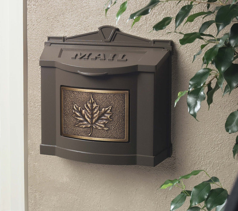 Wall Mount Mailbox with Leaf Emblem