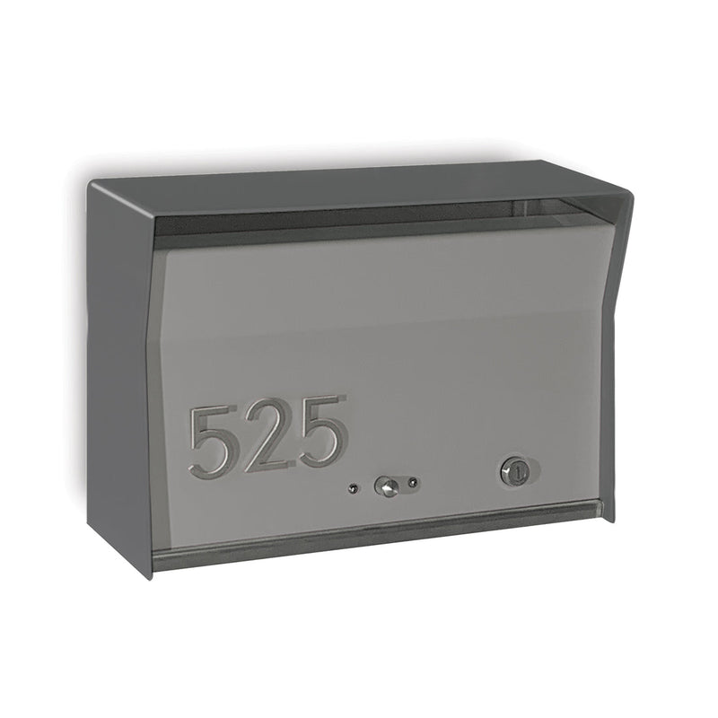 RetroBox Locking Wall Mount Mailbox in Designer Gray