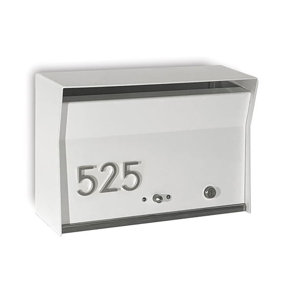 RetroBox Locking Wall Mount Mailbox in White