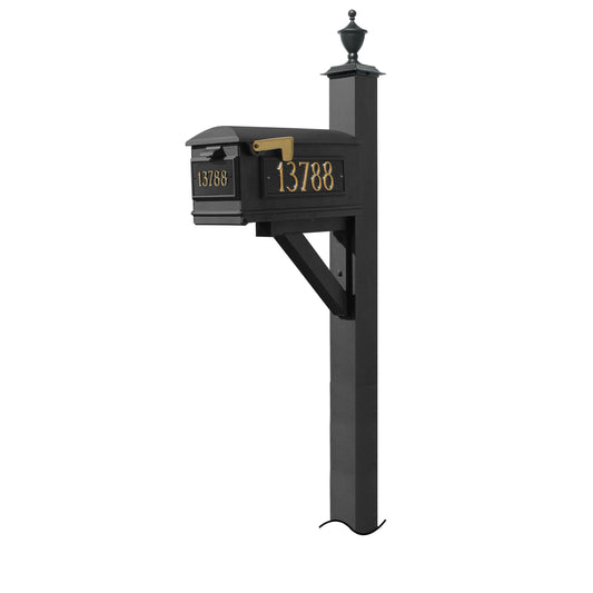 Westhaven System with Lewiston Mailbox, (3 Cast Plates) (No Base) Urn Finial