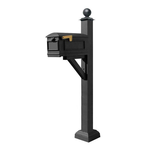 Westhaven System with Lewiston Mailbox, Square Collar & Large Ball Finial