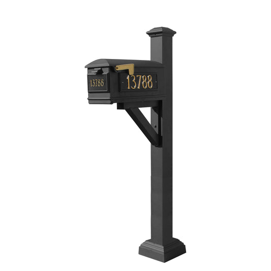 Westhaven System with Lewiston Mailbox, (3 Cast Plates) Square Collar & Pyramid Finial